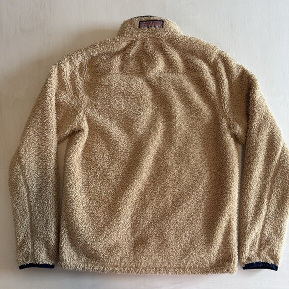 Vineyard Vines Boys Tan Sherpa Pullover Sweater Jacket Large 1/4 Zip Preppy - Picture 9 of 10